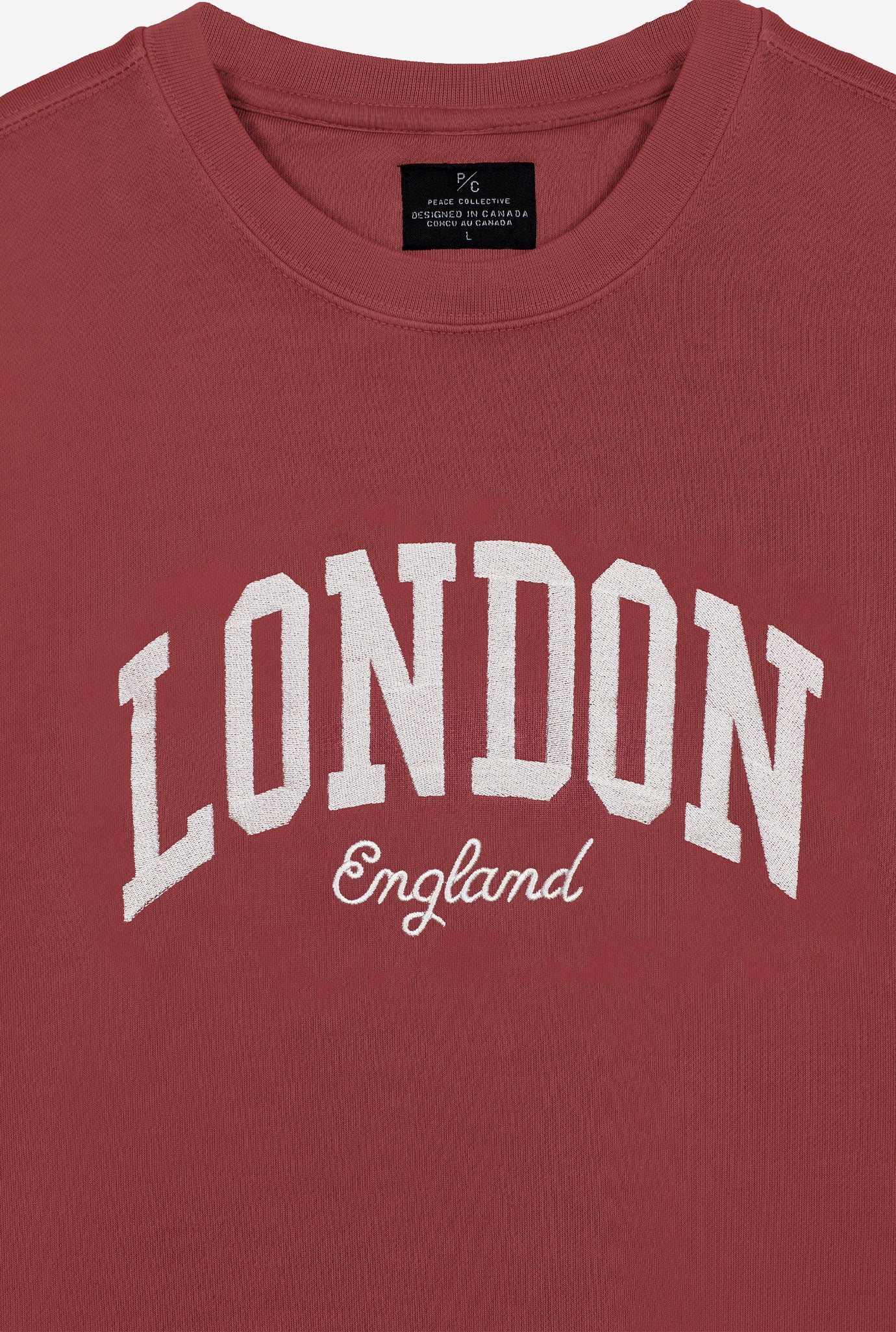 London Tourist Pigment Dye Crewneck - Maroon