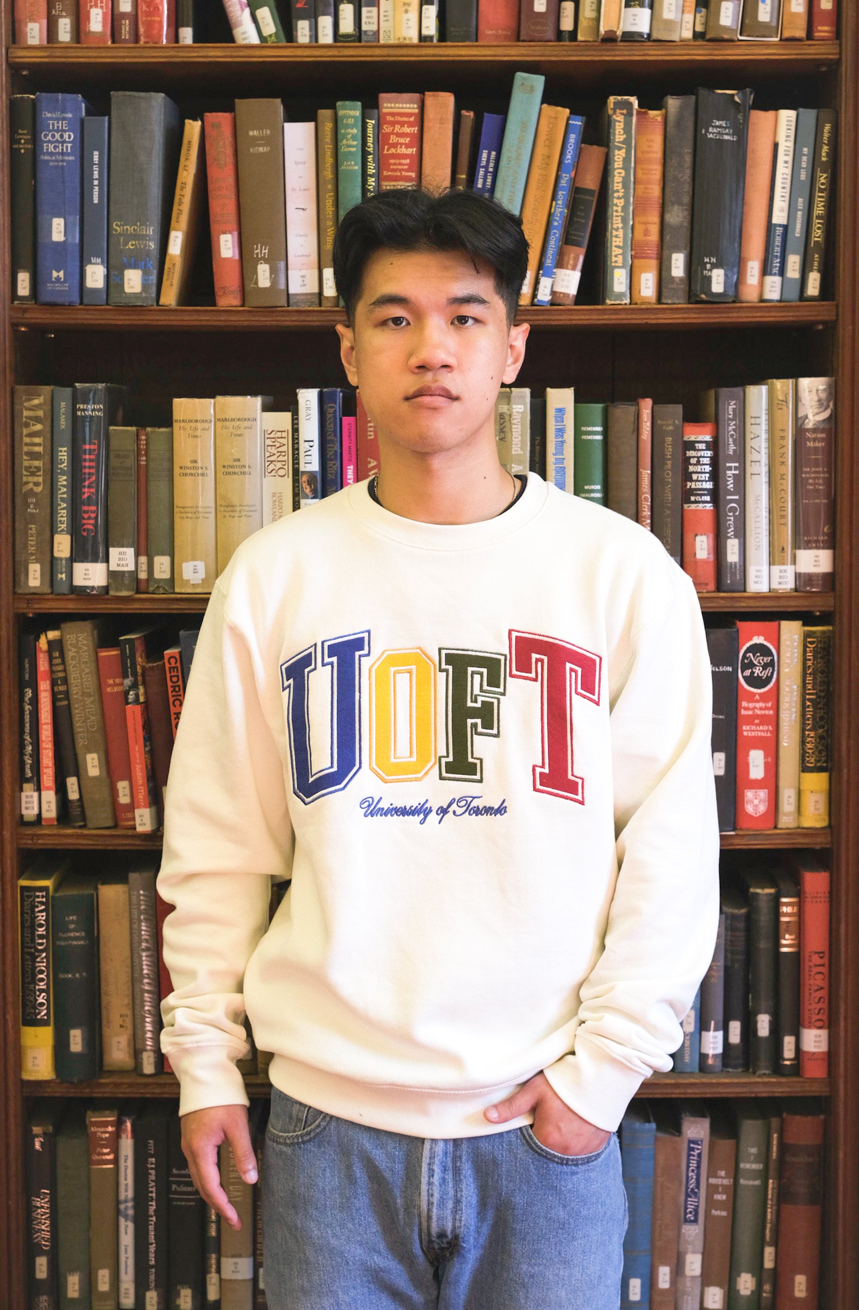 P/C x U Of Toronto Vintage Multi Collegiate Heavyweight Crewneck - Ivory