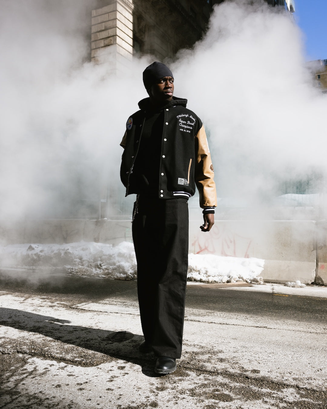 Super Bowl 1979 Pittsburgh Steelers vs. Dallas Cowboys Varsity Jacket - Black