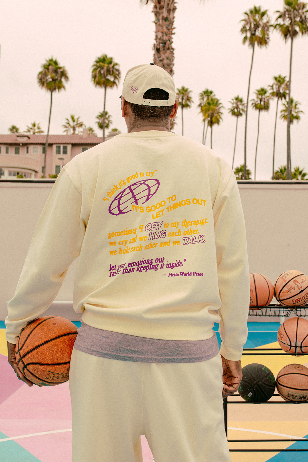 Pull ras du cou épais World Peace de P/C x Metta - Ivoire