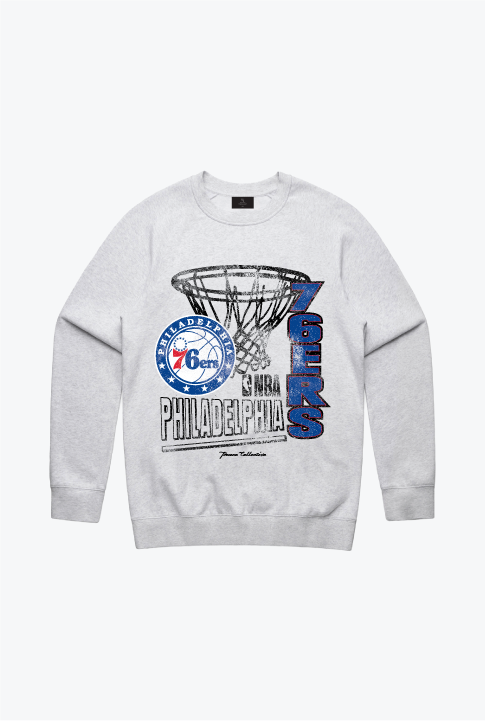 Philadelphia 76ers Basketball Net Crewneck - Ash 