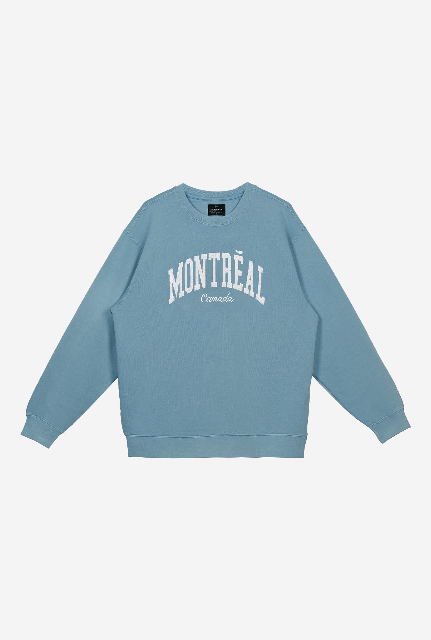 Montreal Tourist Pigment Dye Crewneck - Slate Blue