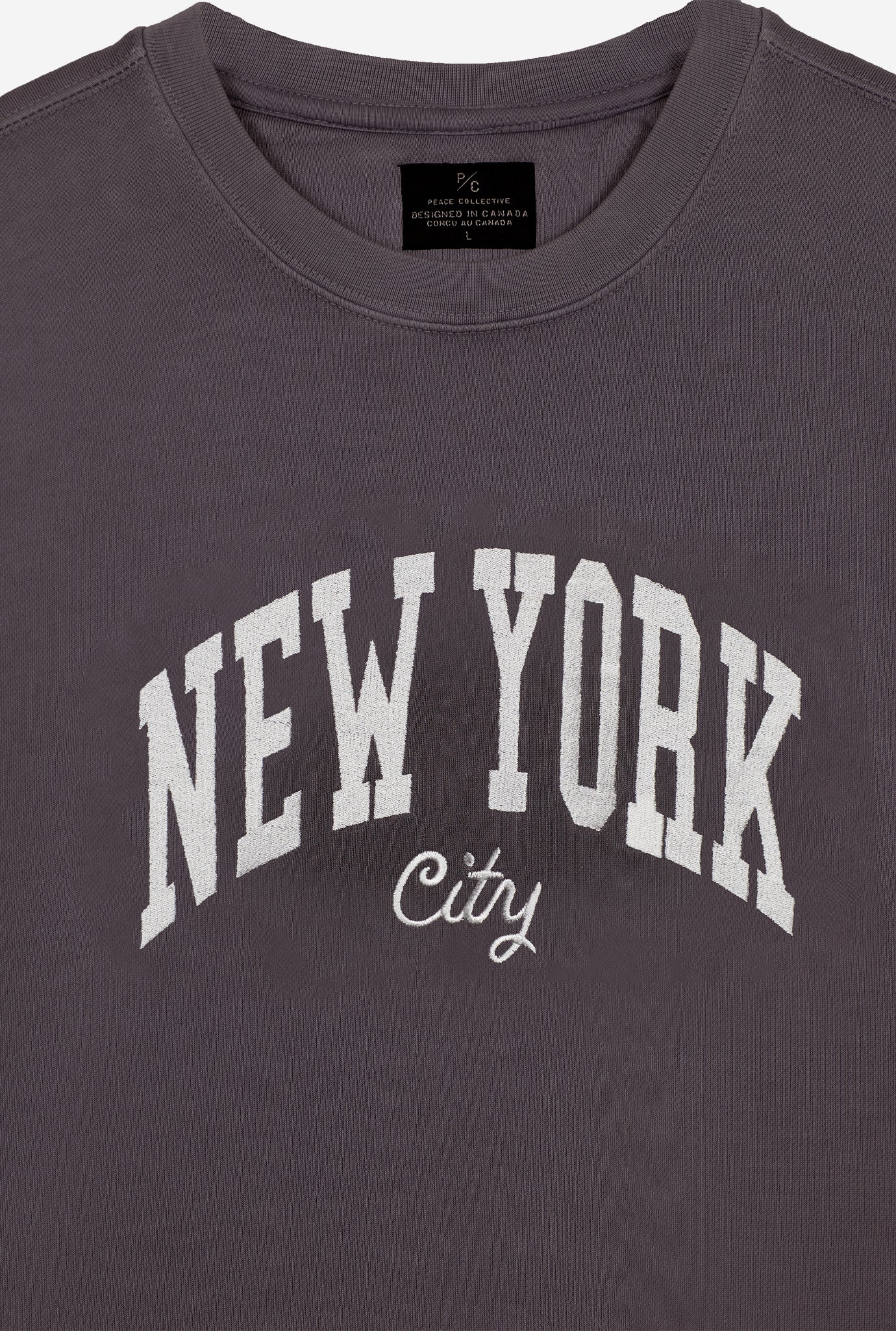 New York Tourist Pigment Dye Crewneck - Black