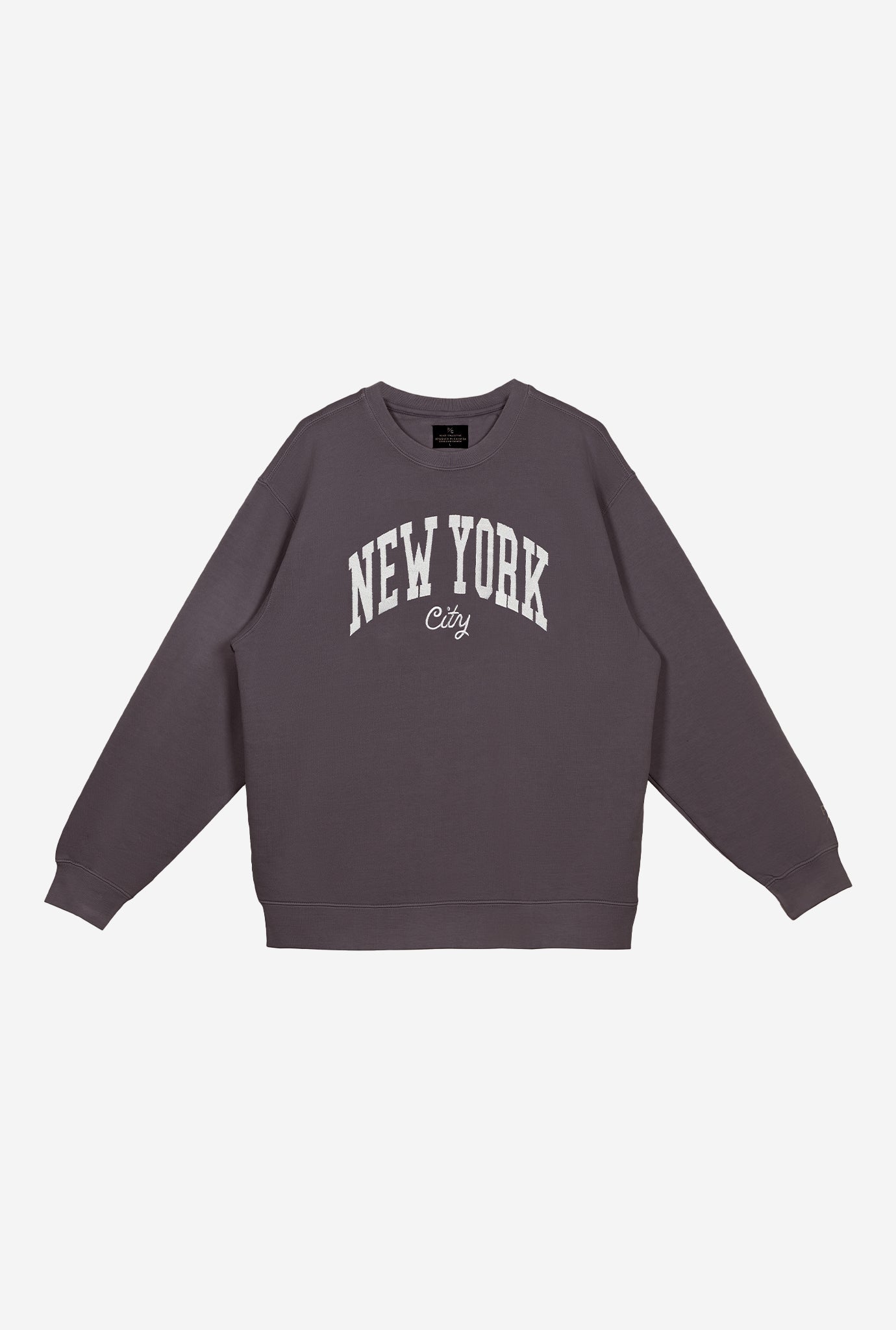 New York Tourist Pigment Dye Crewneck - Black