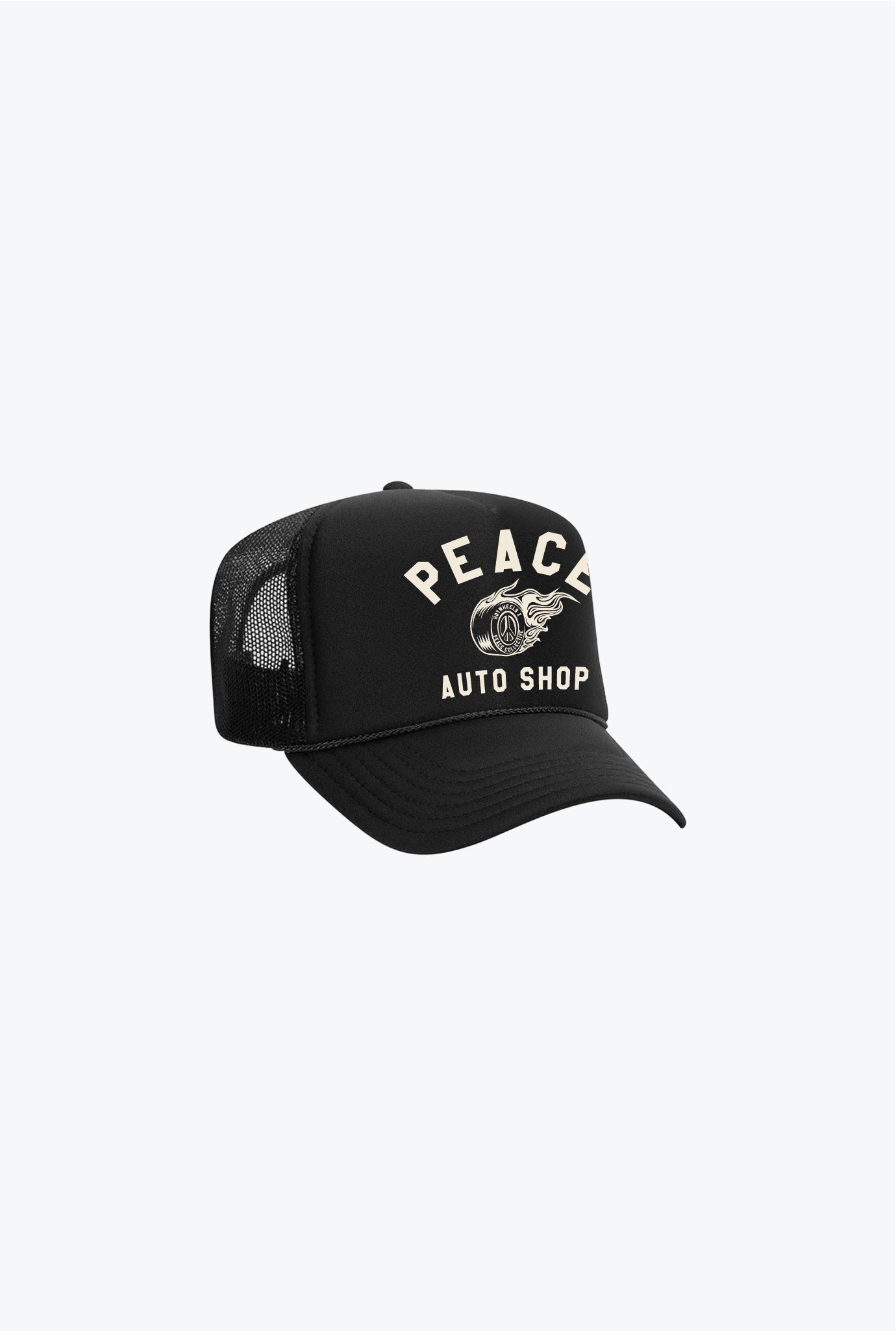 Peace Auto Shop Trucker Hat - Black