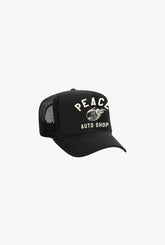 Peace Auto Shop Trucker Hat - Black