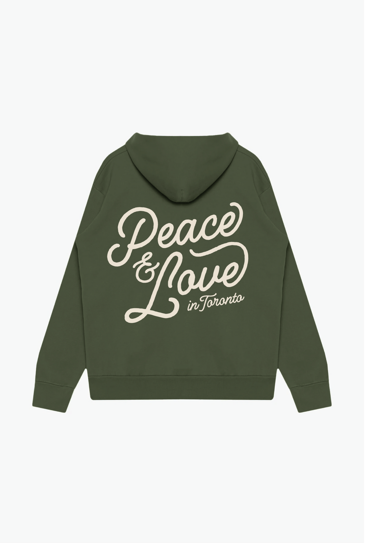 Peace & Love in Toronto Heavyweight Hoodie - Olive