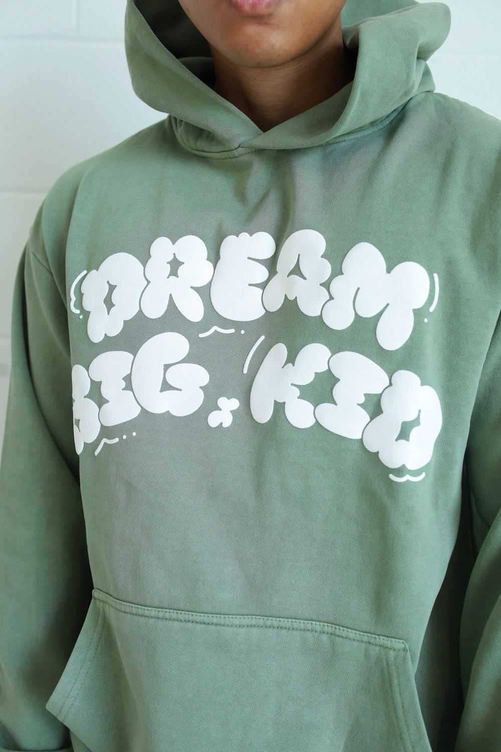 Dream Big, Kid Hoodie - Oil Green