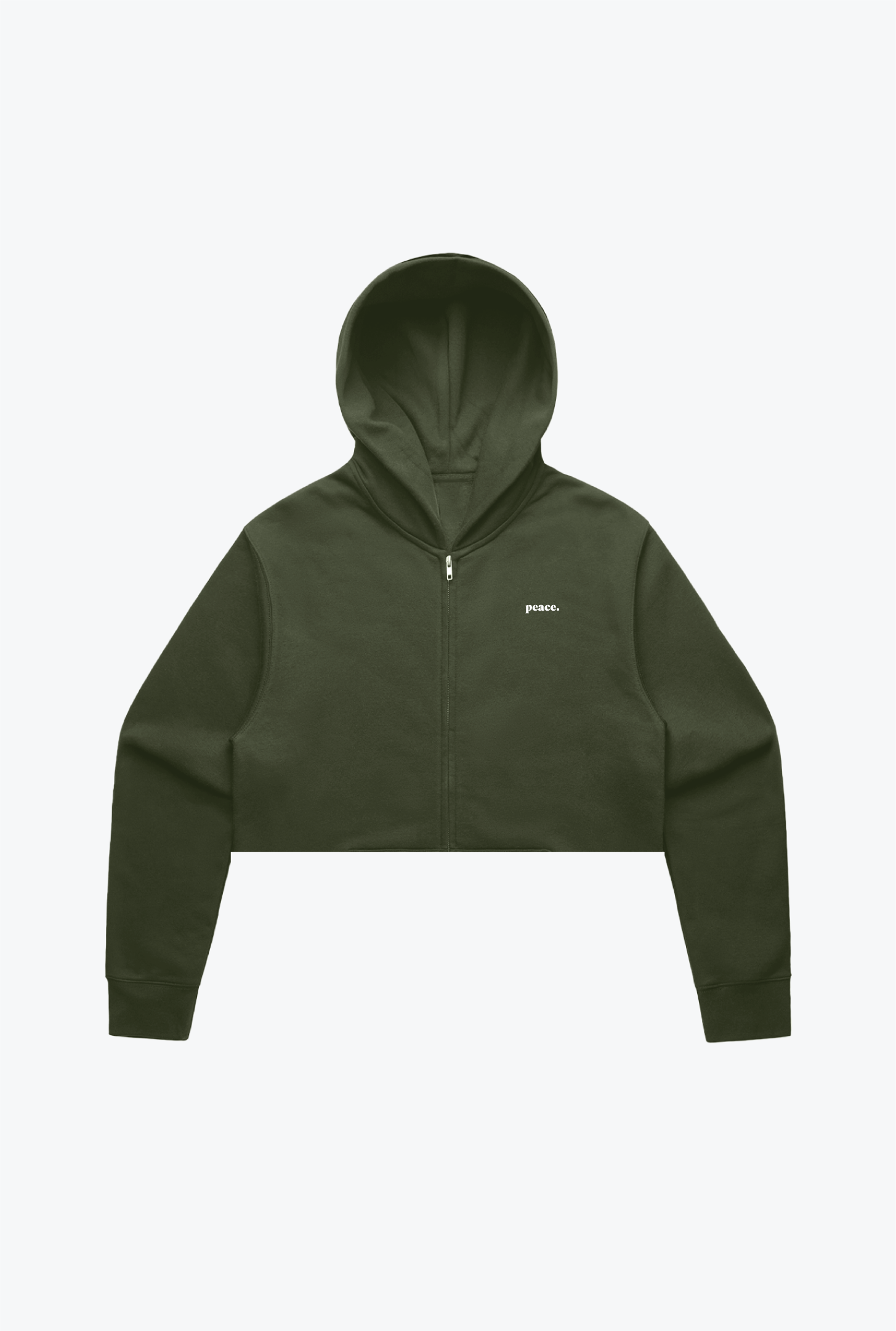 P/C Basics Heavyweight Cropped Full Zip - Olive