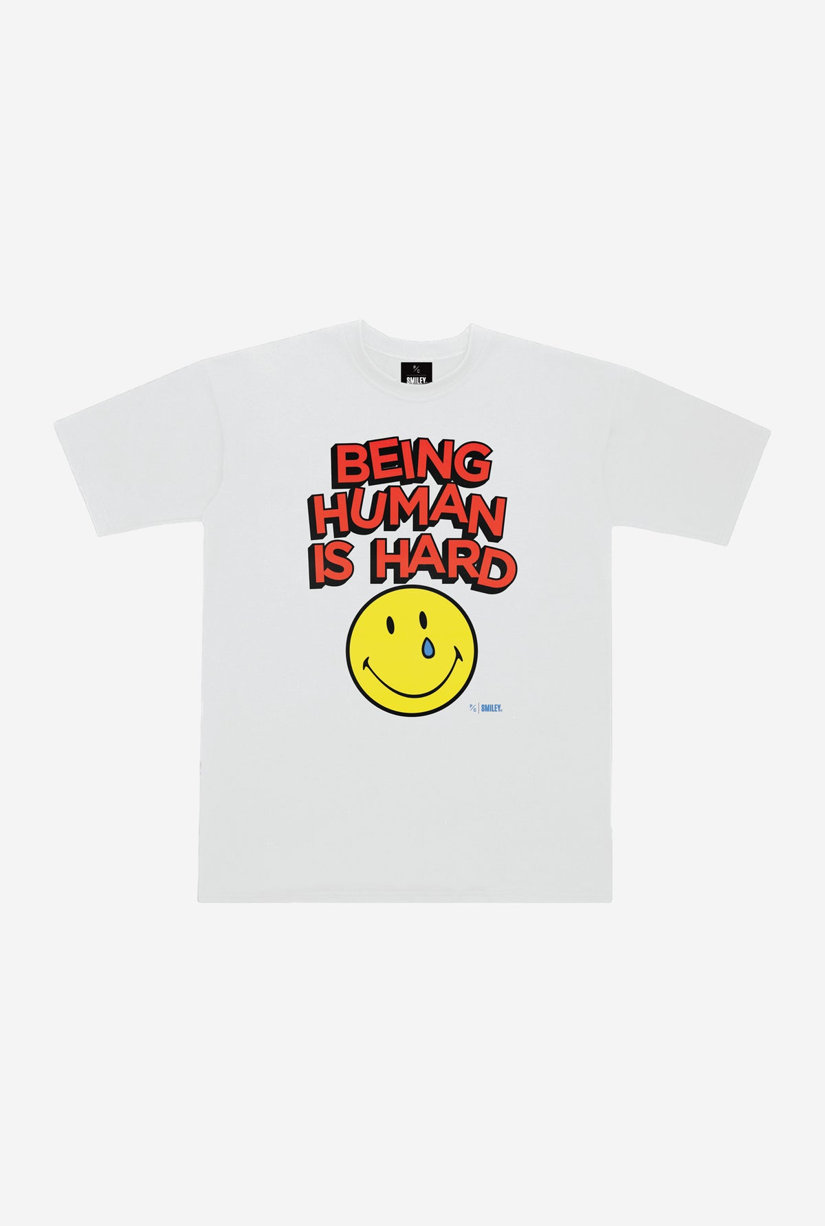SMILEY: Being Human is Hard Heavyweight T-Shirt - White