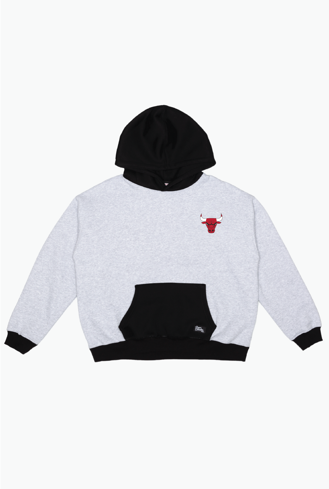 Sweat à capuche épais Chicago Bulls Colour Block - Noir/Gris chiné