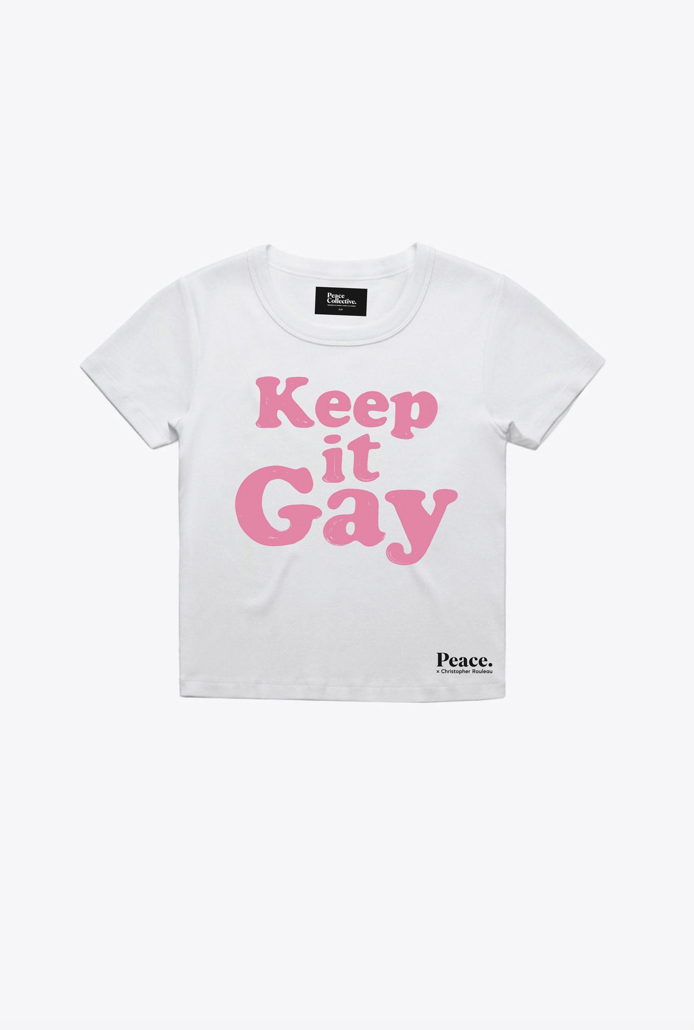 P/C x Christopher Rouleau: Keep it Gay Baby Tee - White