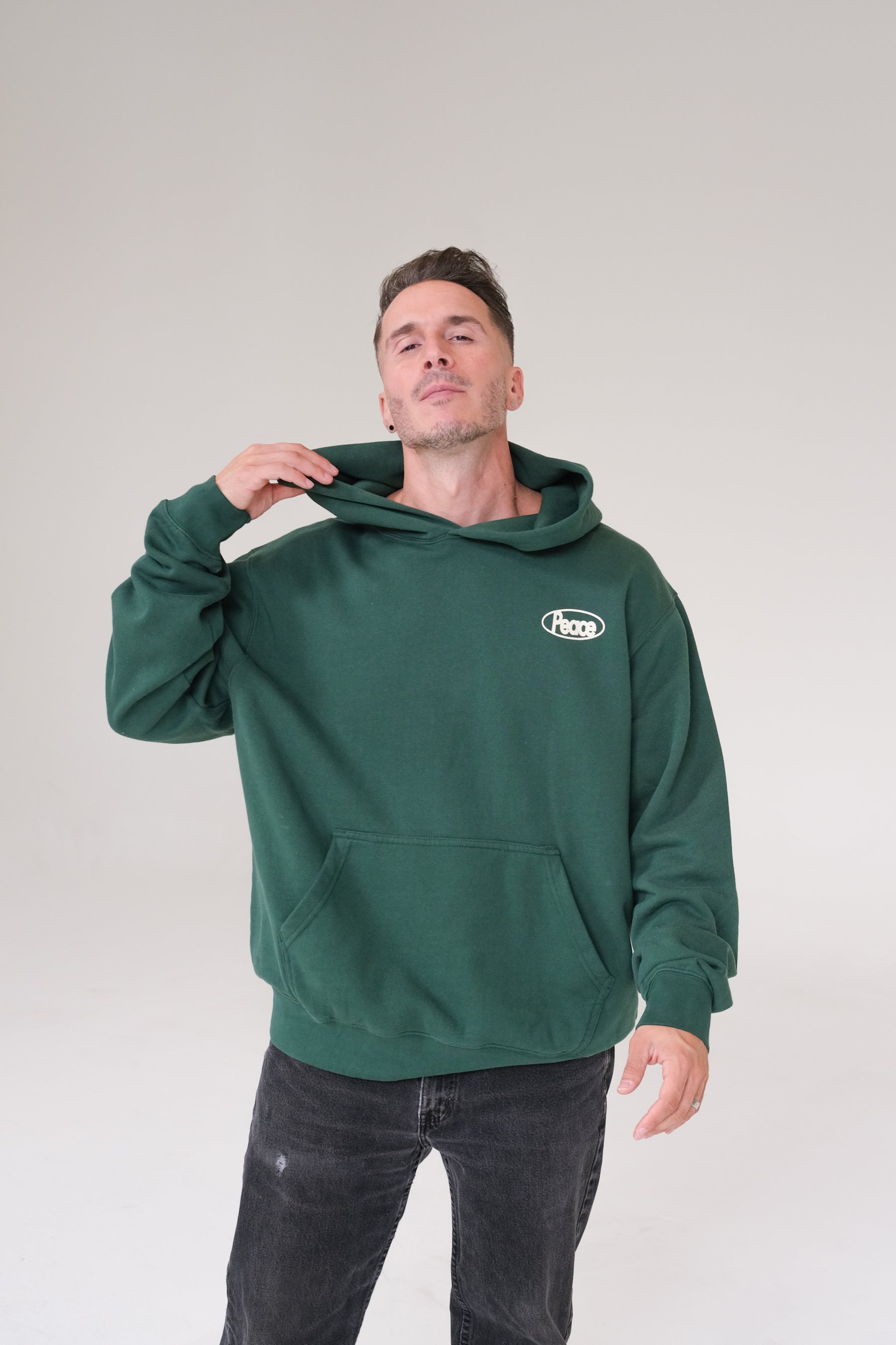 Stay Close to People Who Feel Like Home Heavyweight Hoodie - Forest Green