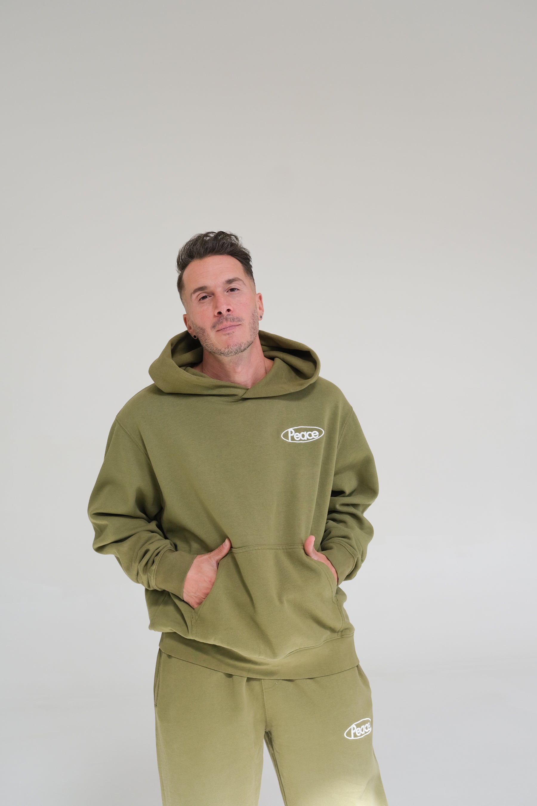 Peace & Love in Toronto Heavyweight Hoodie - Olive