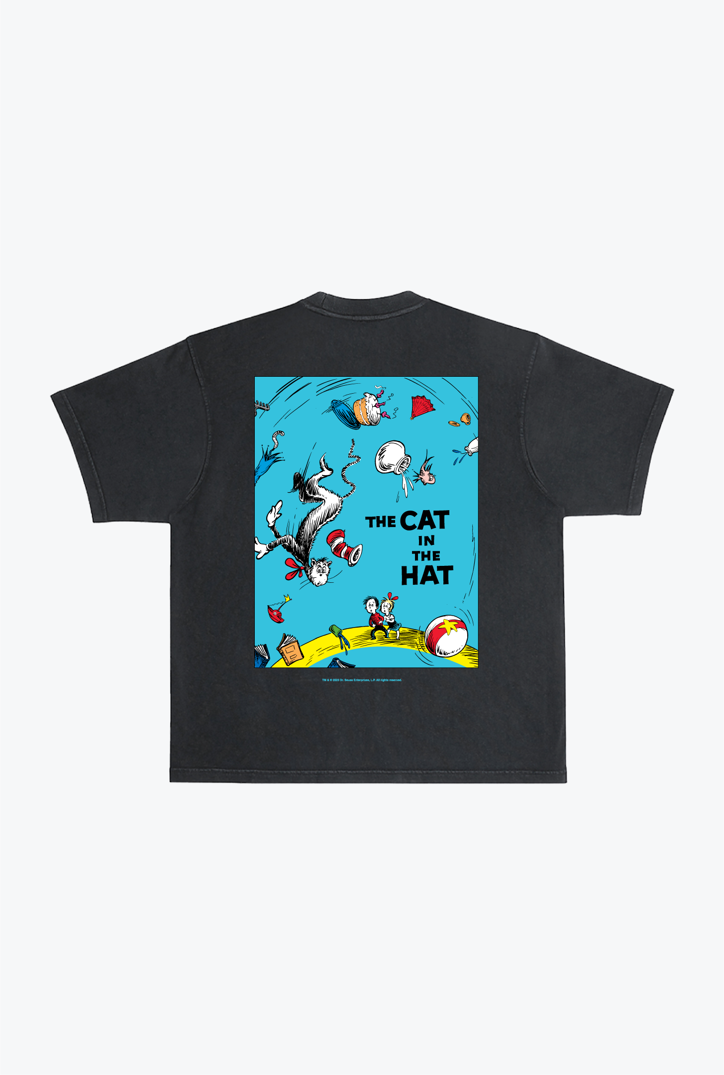 Cat In The Hat Quote T-Shirt - Pigment Dye Black
