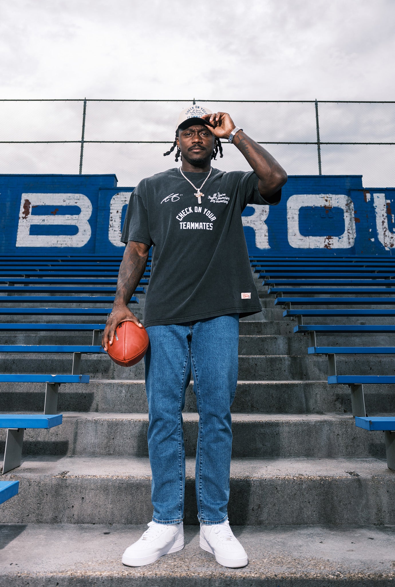 P/C x AJ Brown Teammates Heavyweight Garment Dyed T-Shirt - Black