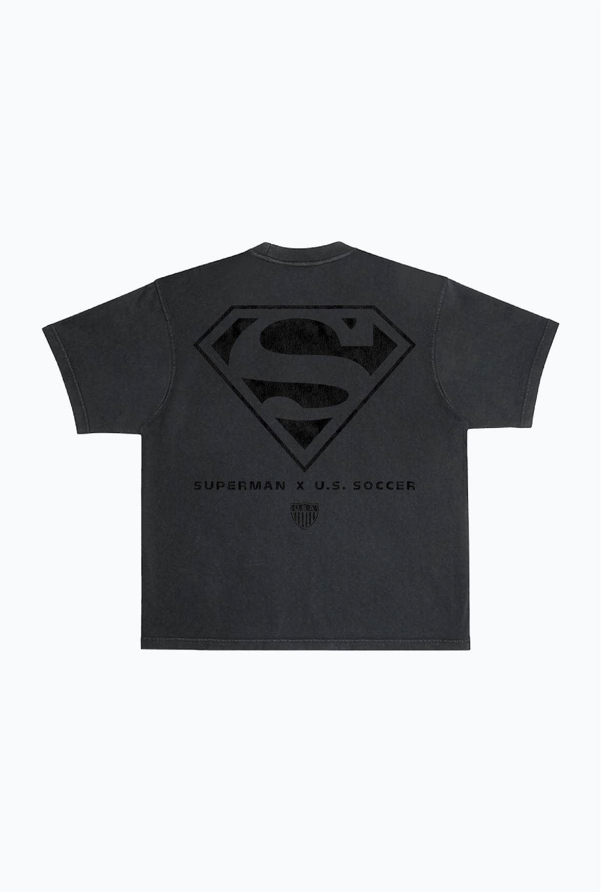 US Soccer x DC Comics T-Shirt aus schwerem Material, stückgefärbt – Schwarz