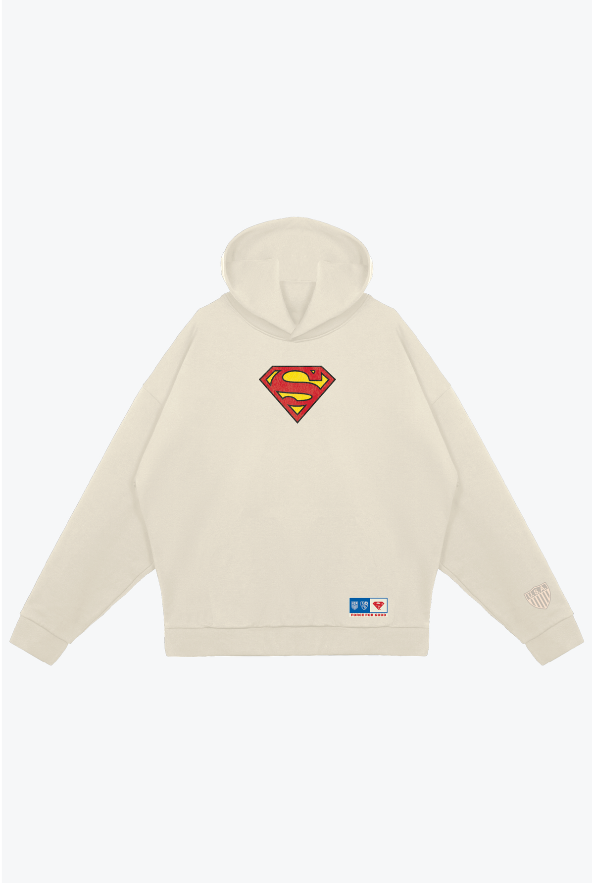 US Soccer x DC Comics Superman Force For Good Schwergewicht-Hoodie - Elfenbein