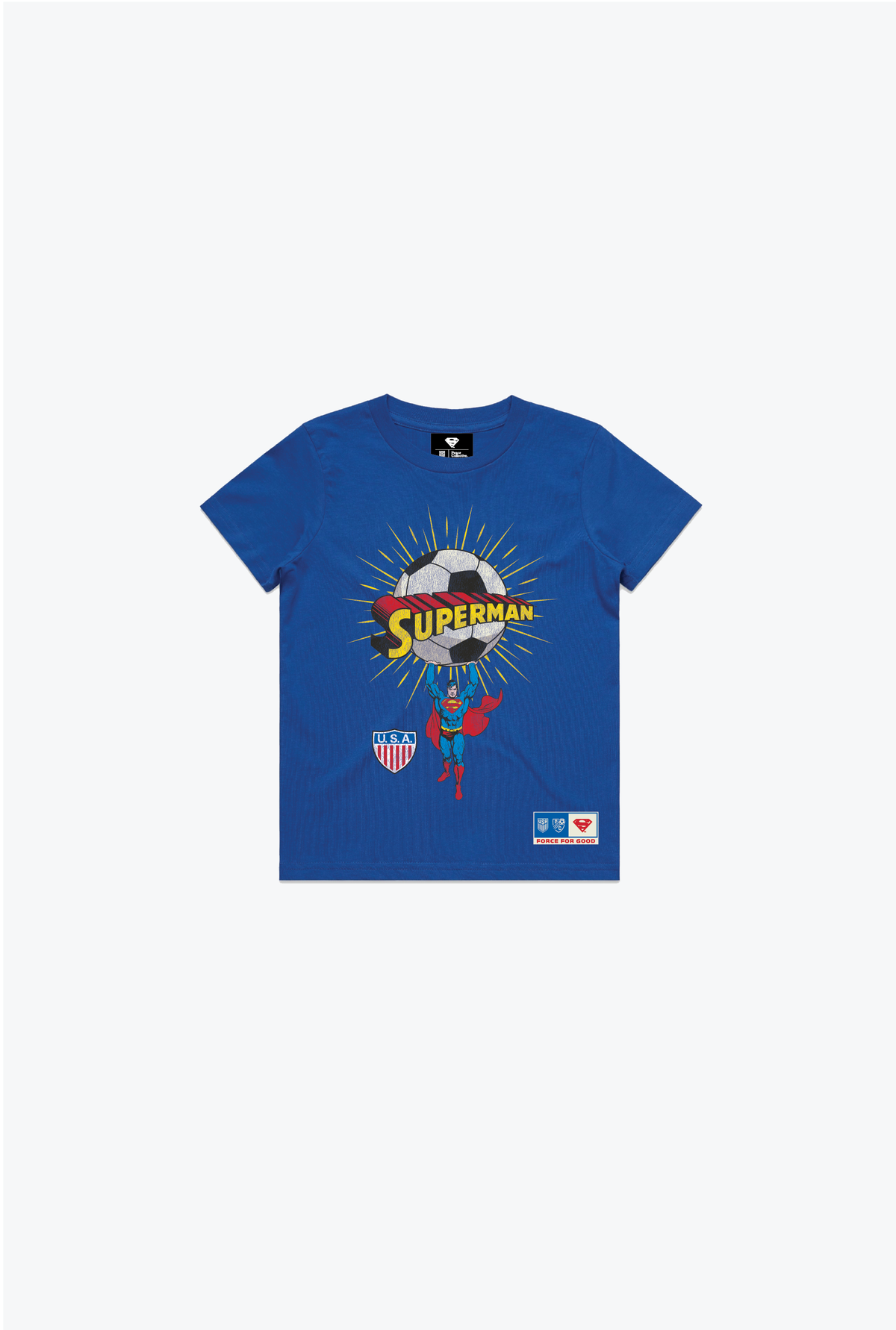 US Soccer x DC Comics Superman Best of US Jugend-T-Shirt – Blau