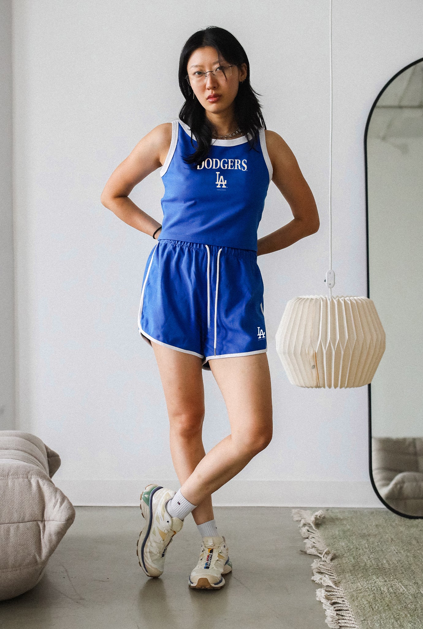Los Angeles Dodgers Vintage Cropped Tank - Royal / White