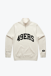 San Francisco 49ers Collegiate Quarter Zip - Ivory