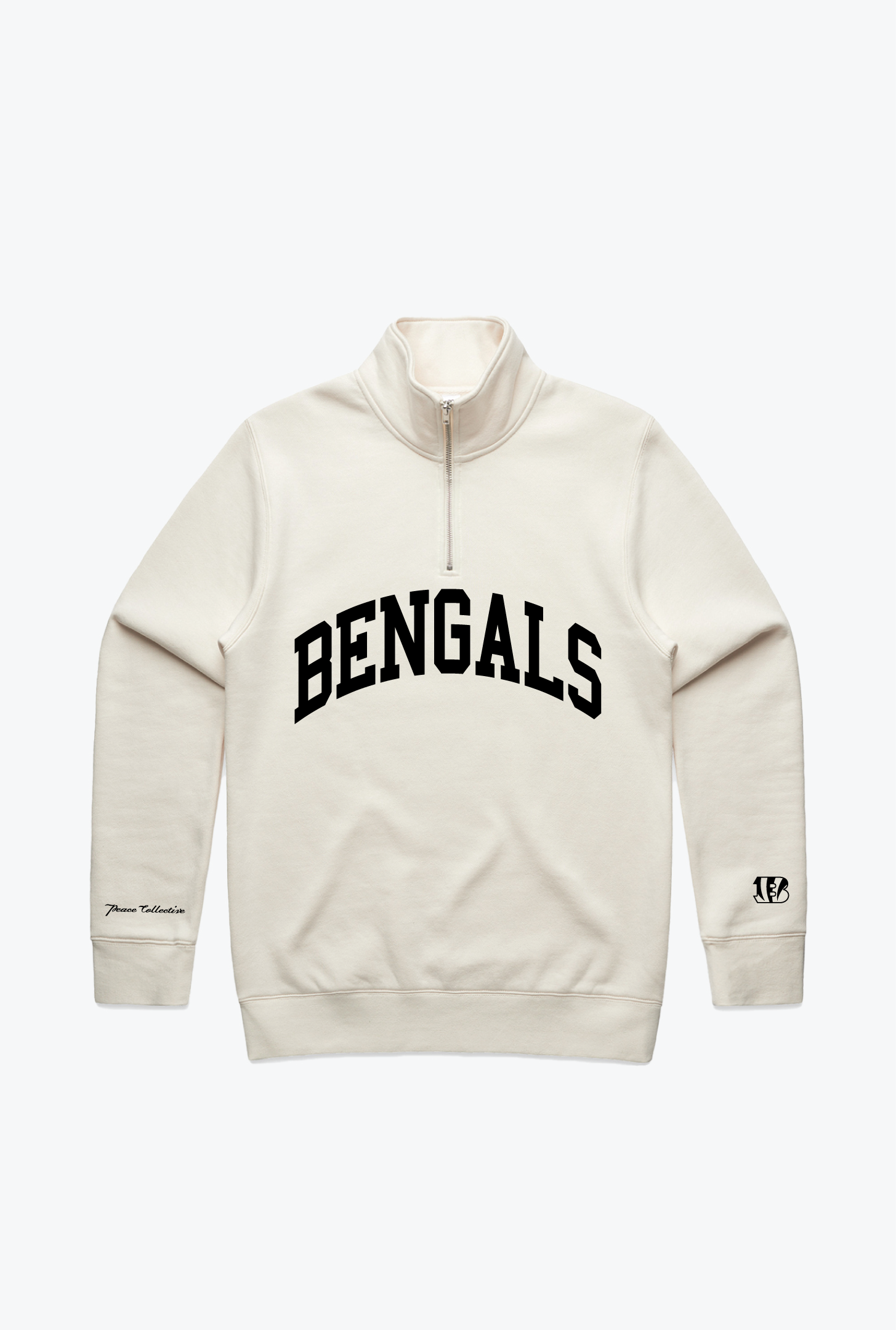 Pull à col roulé à glissière quart de tour des Bengals de Cincinnati - Ivoire
