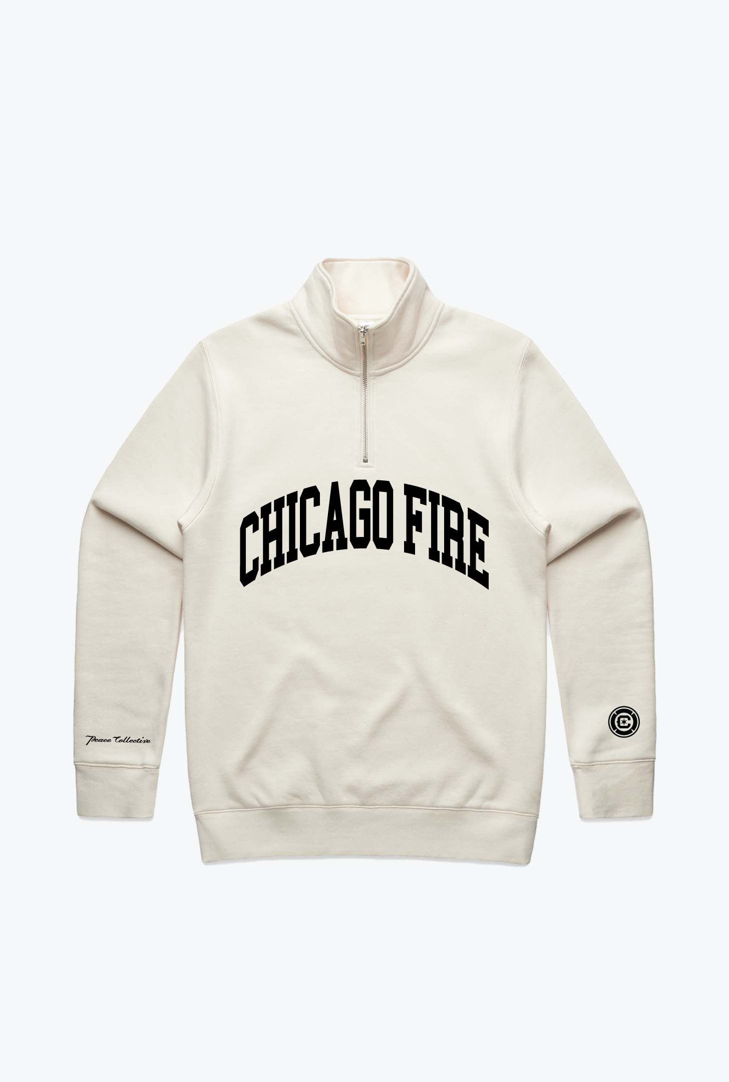Sweat-shirt à capuche Chicago Fire FC Collegiate Quarter Zip - Ivoire