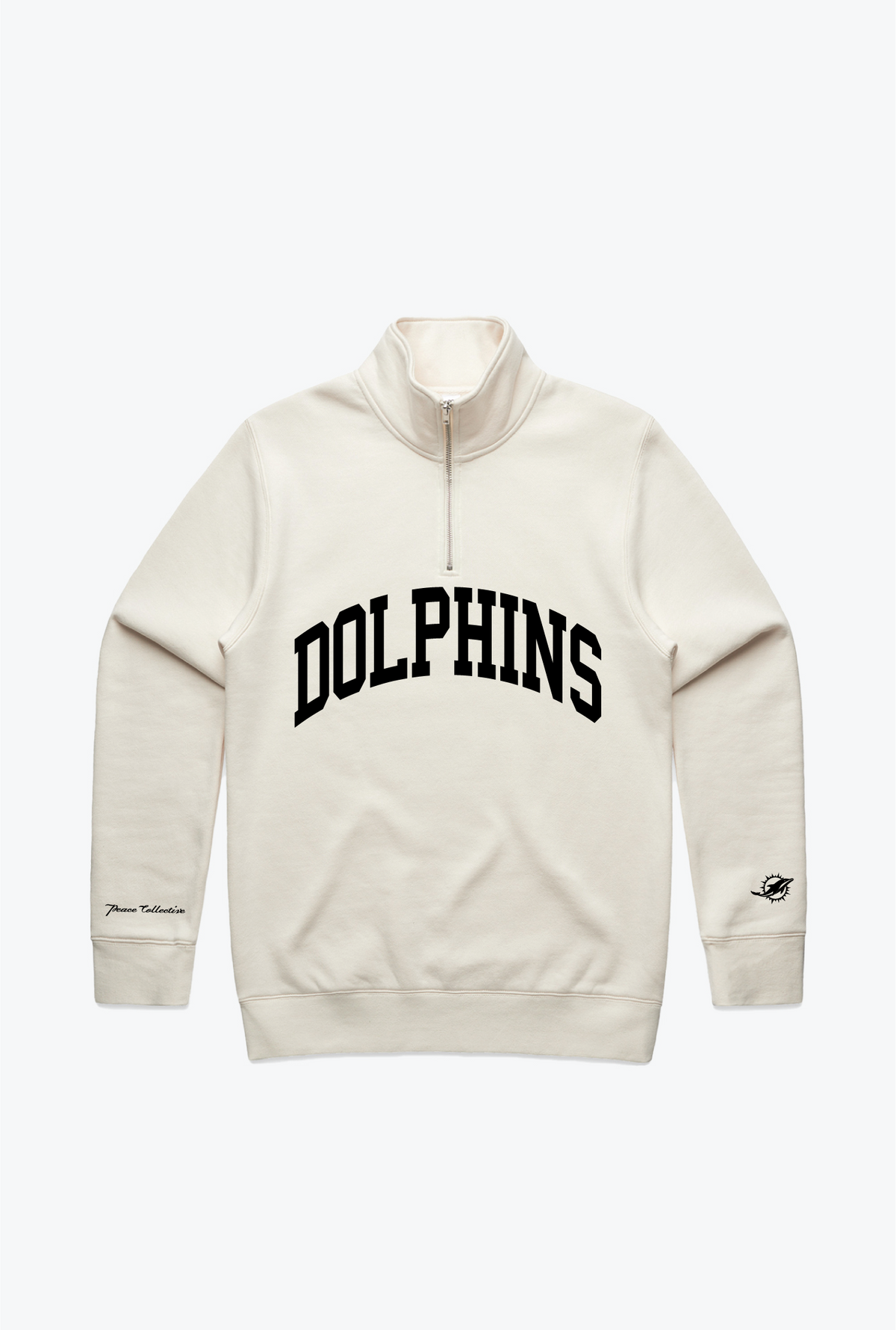 Miami Dolphins Collegiate Quarter Zip - Ivory