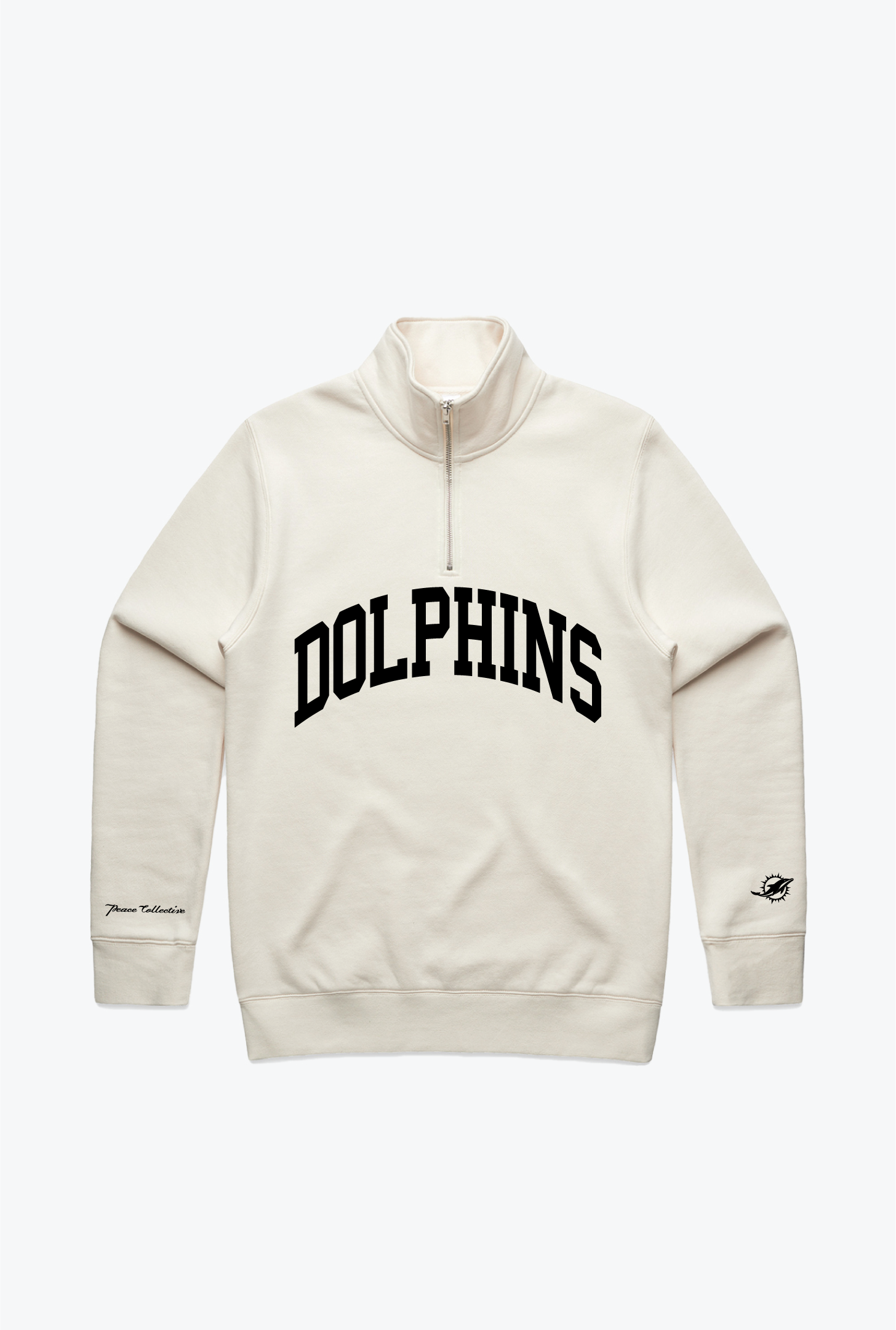 Miami Dolphins Collegiate Quarter Zip - Ivory