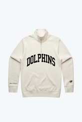 Miami Dolphins Collegiate Quarter Zip - Ivory