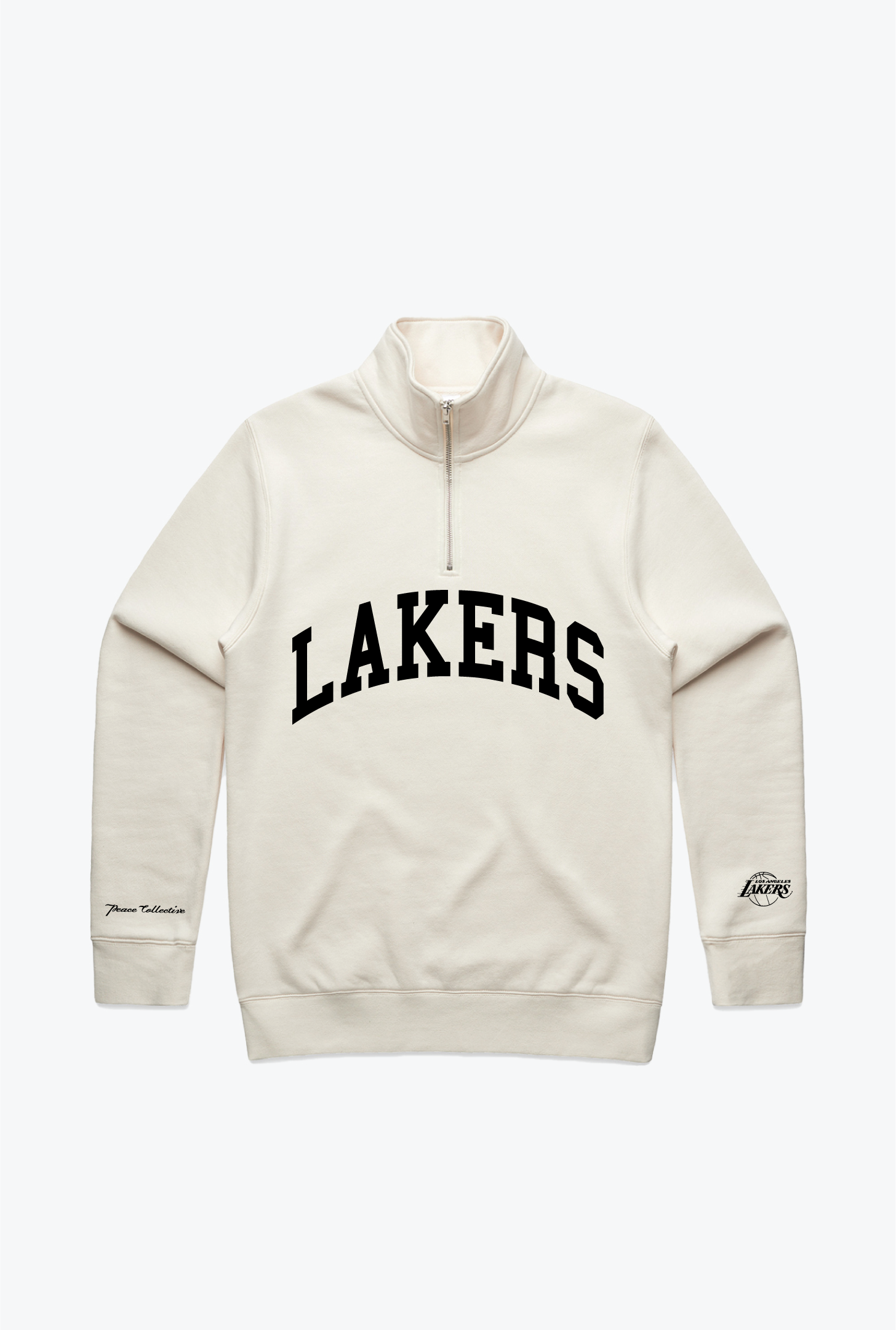 Los Angeles Lakers Collegiate Quarter Zip - Ivory