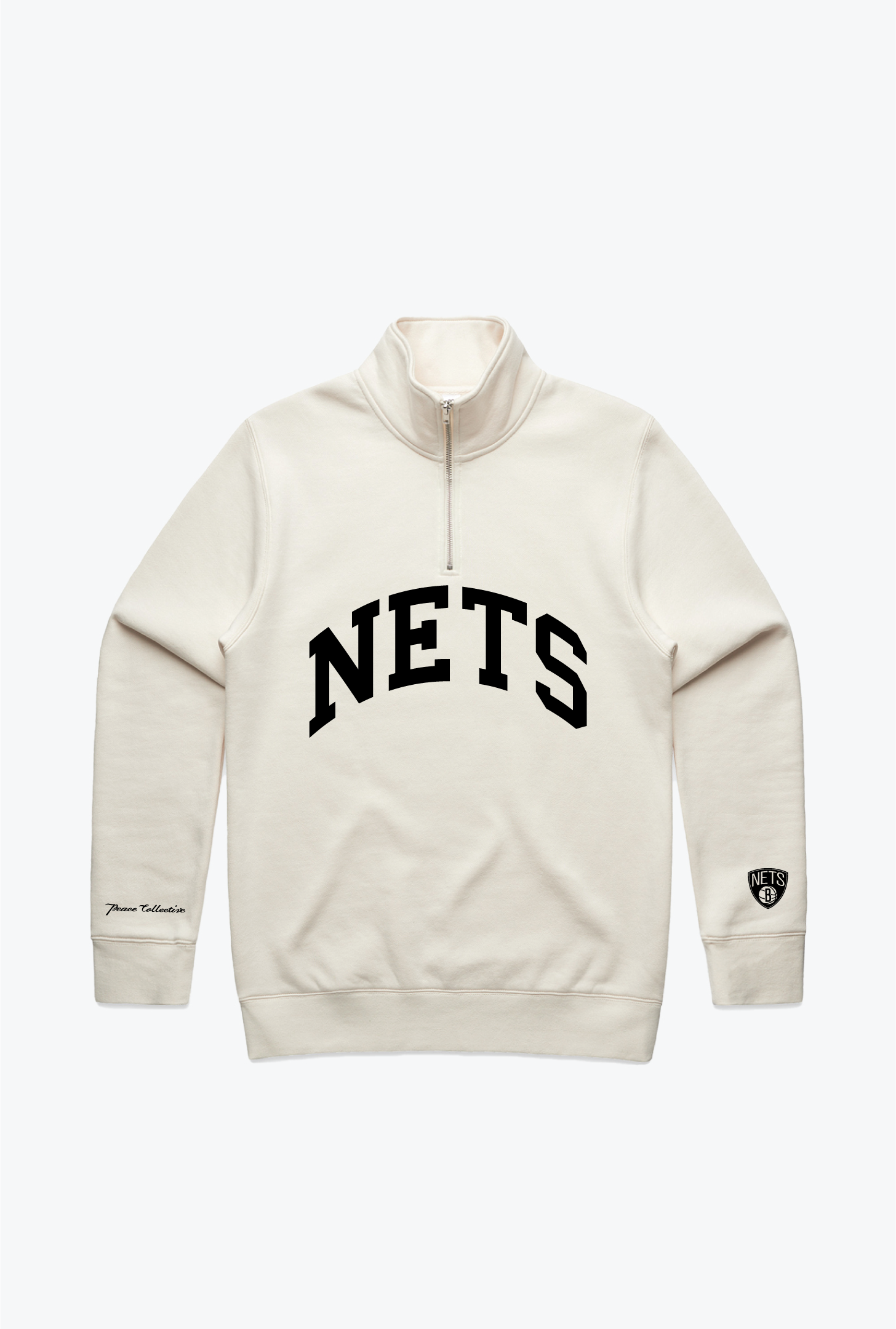 Brooklyn Nets Collegiate Quarter Zip - Ivory