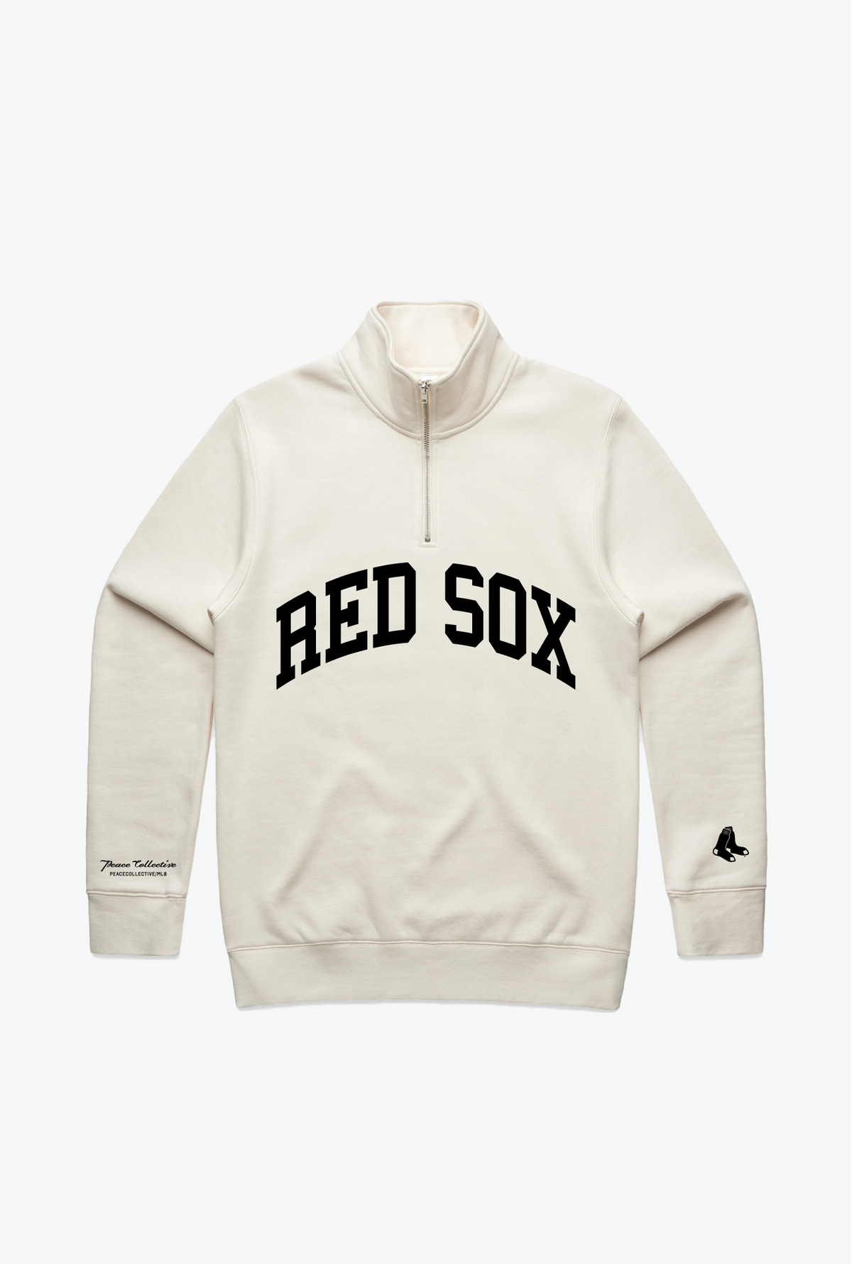 Boston Red Sox Collegiate Quarter Zip - Ivory