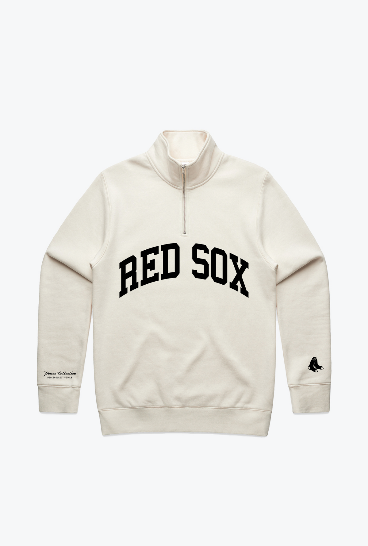 Boston Red Sox Collegiate Quarter Zip - Elfenbein