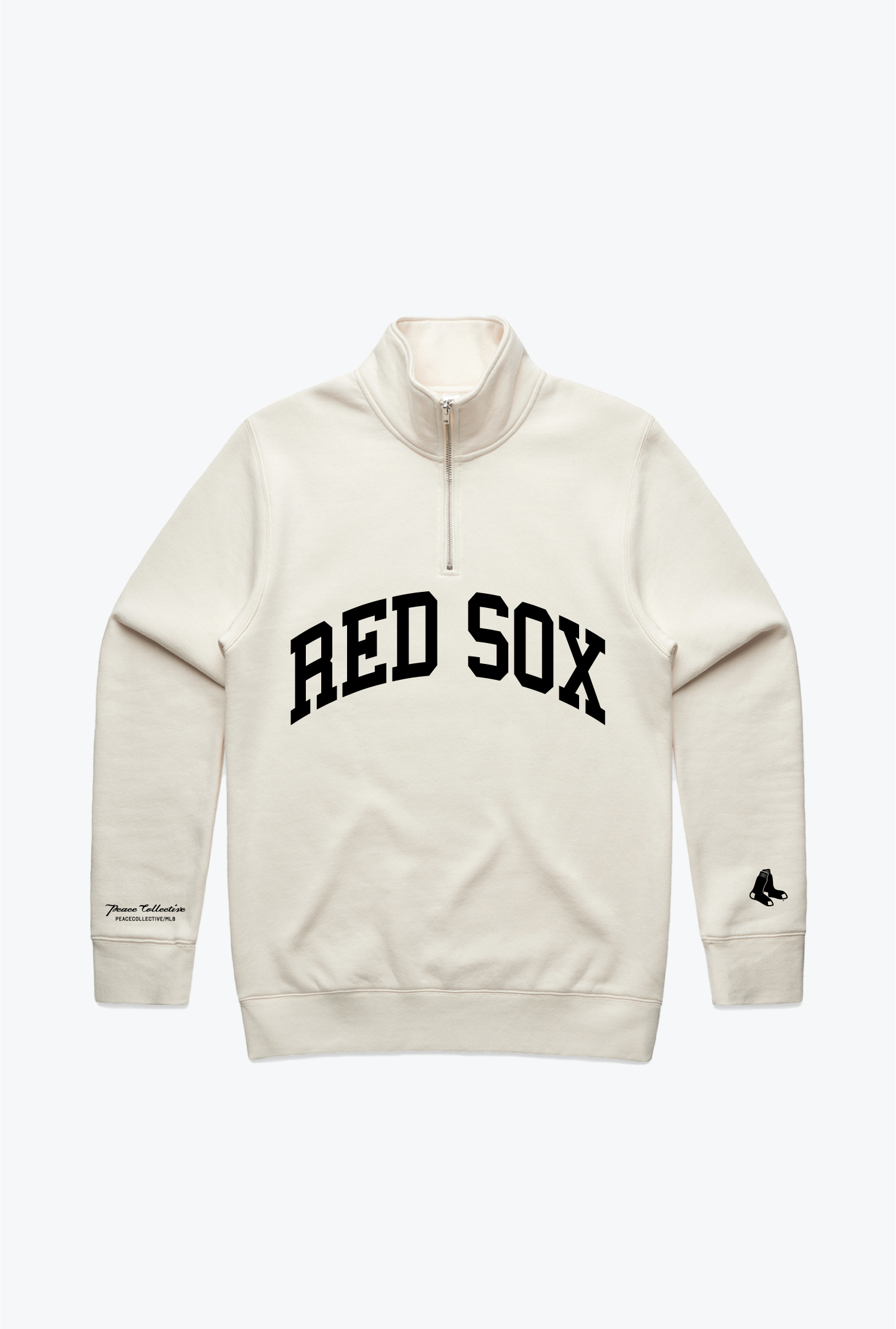 Boston Red Sox Collegiate Quarter Zip - Ivory