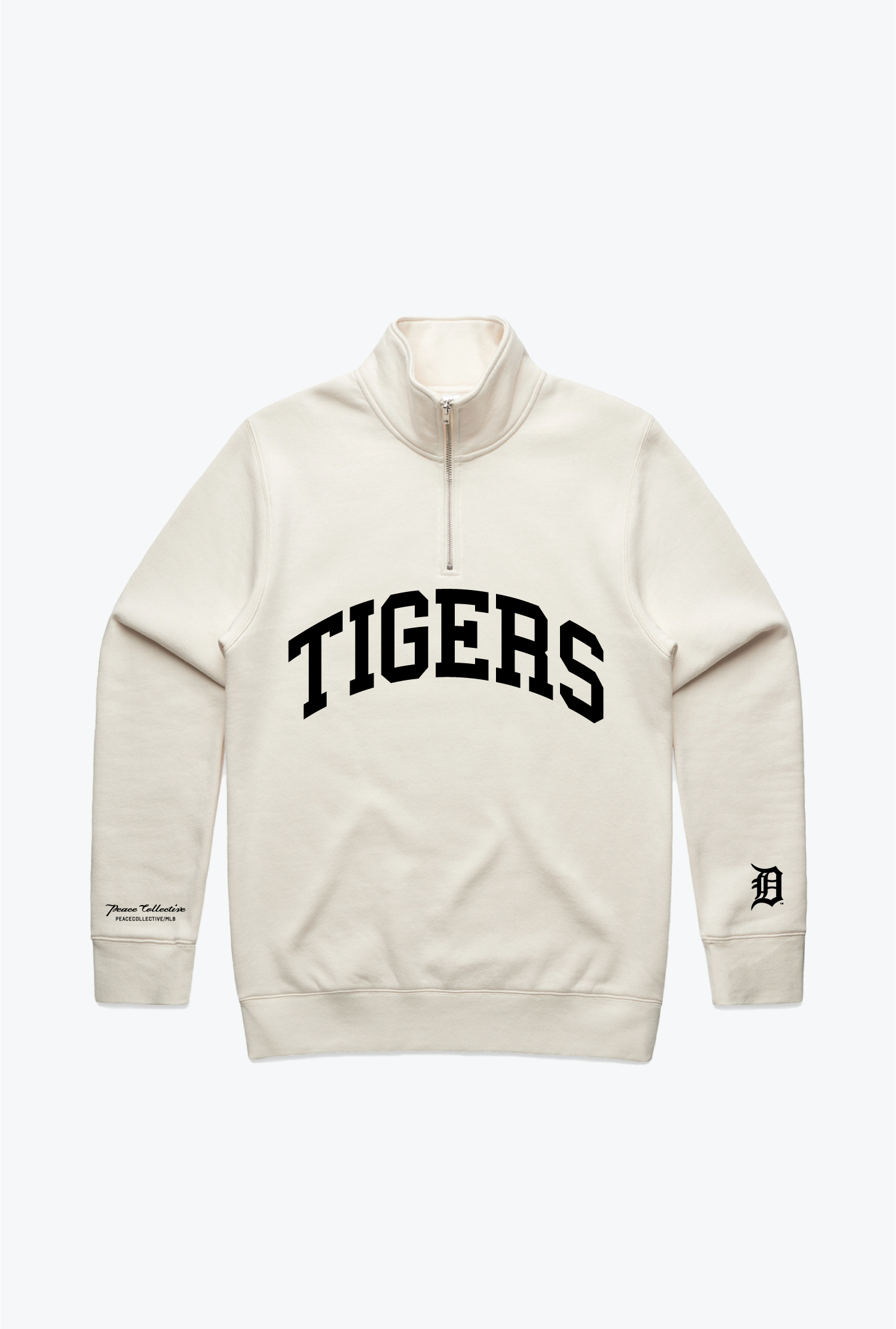 Detroit Tigers Collegiate Quarter Zip - Ivory