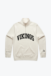 Minnesota Vikings Collegiate Quarter Zip - Ivory