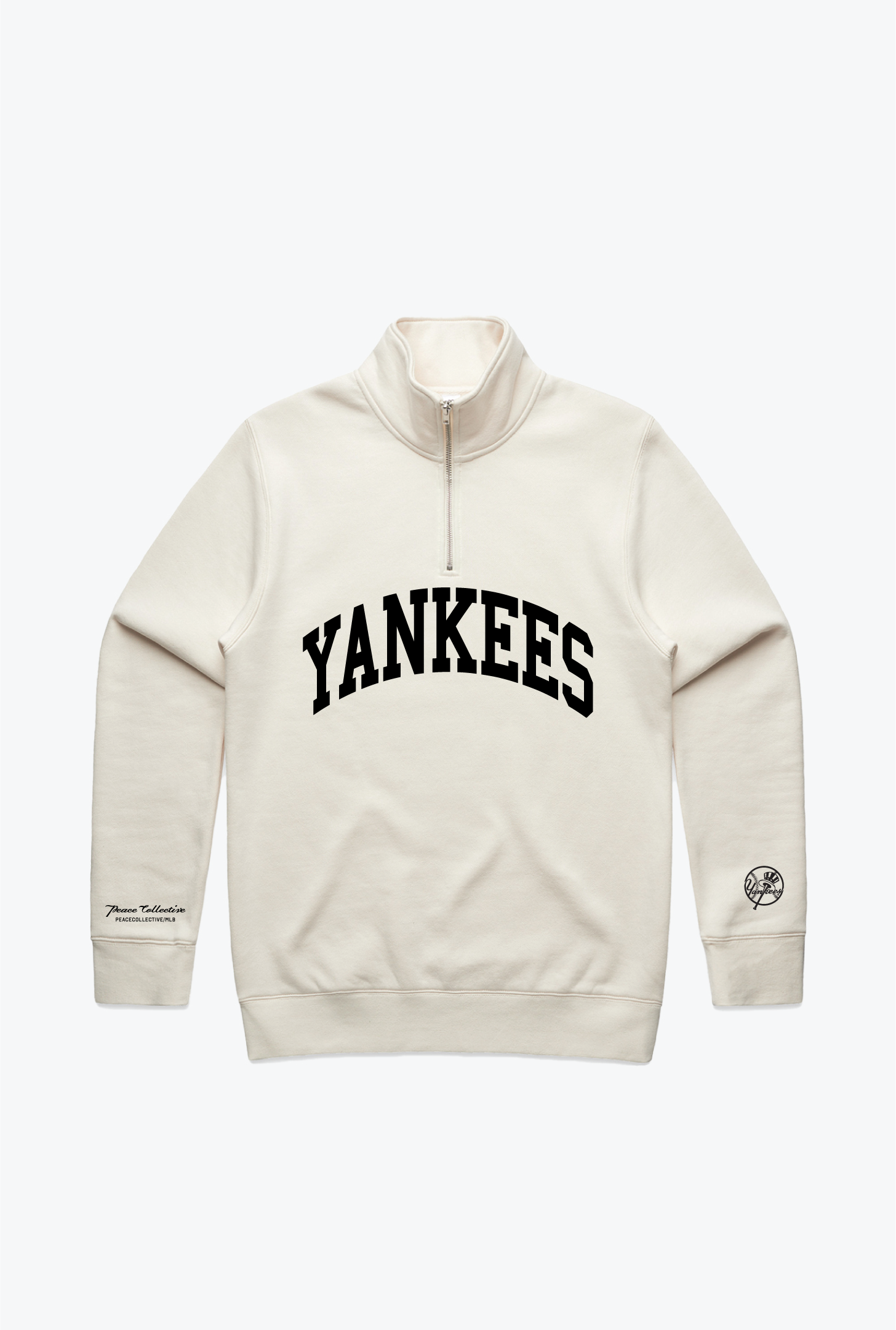 New York Yankees Collegiate Quarter Zip - Ivory