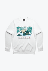 British Columbia Spirit Bear Vintage Crewneck - White