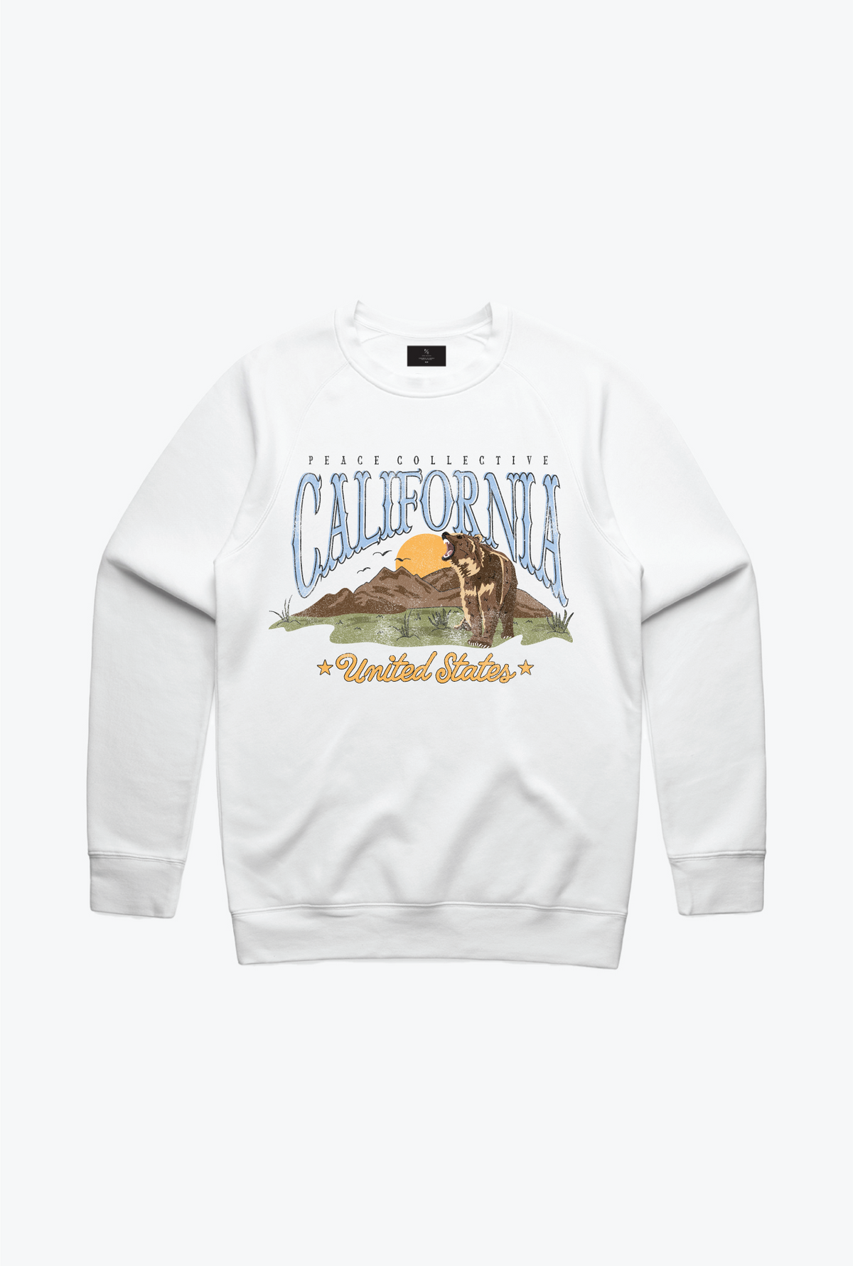 California Grizzly Vintage Crewneck - White