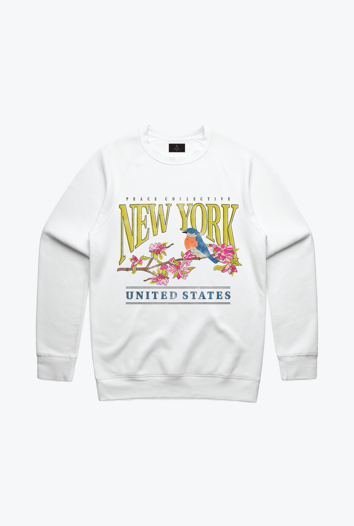 New York Bluebird Vintage Crewneck - White