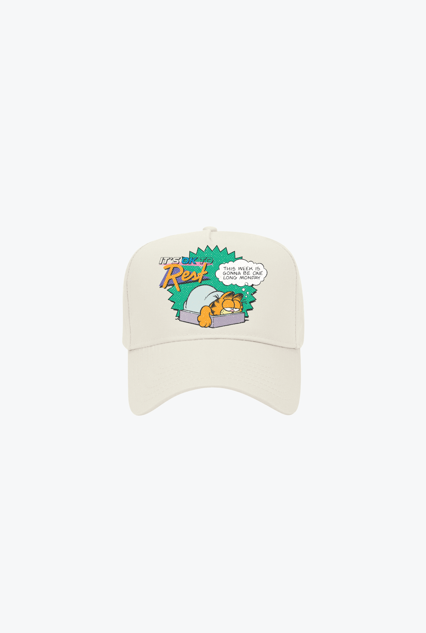 Garfield It's Ok to Rest A Frame Cap - Ivory
