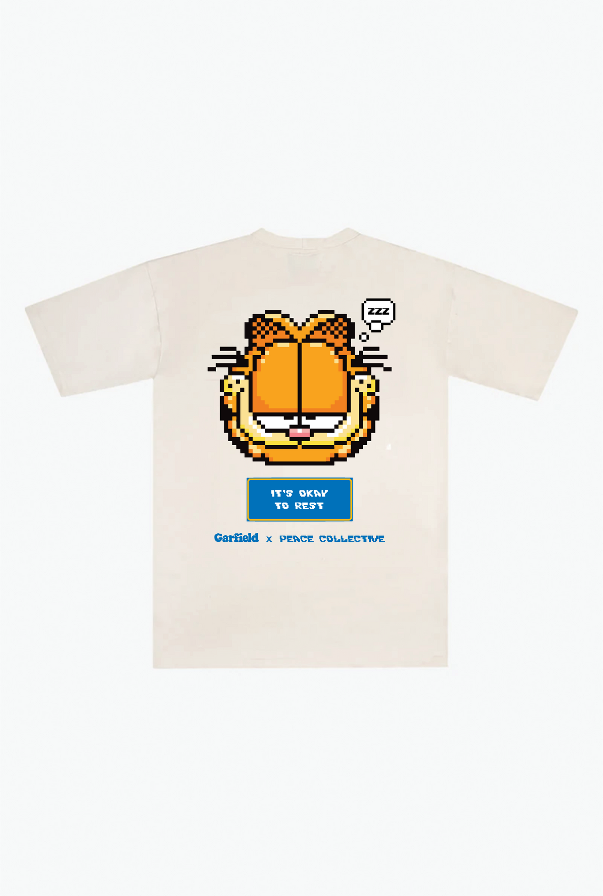 Garfield Retro Video Game Heavyweight T-Shirt - Ivory