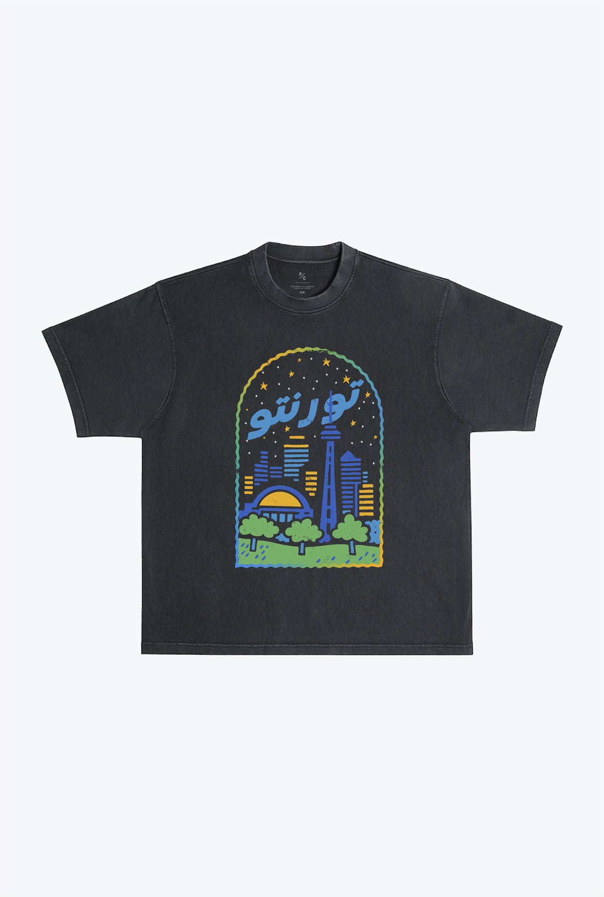 Home Away Toronto Heavyweight Garment Dyed T-Shirt - Black