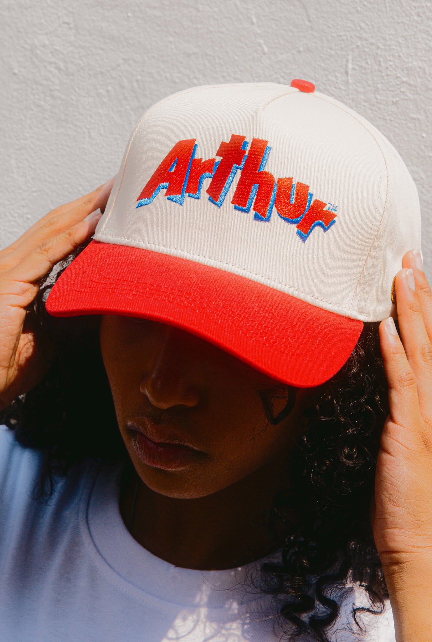P/C x Arthur A-Frame Cap - Ivory / Red