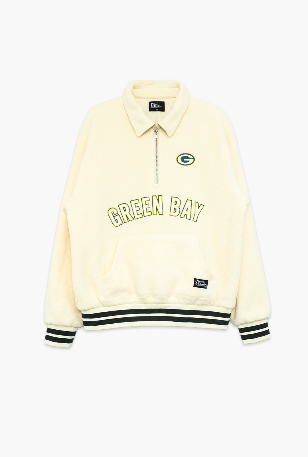Green Bay Packers Sport Through Texture Fleece 1/4 Zip - Ivory