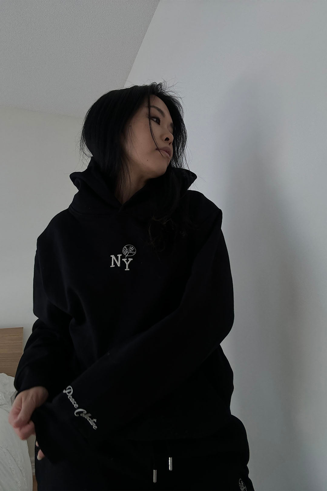 Sweat à capuche épais des Yankees de New York - Noir