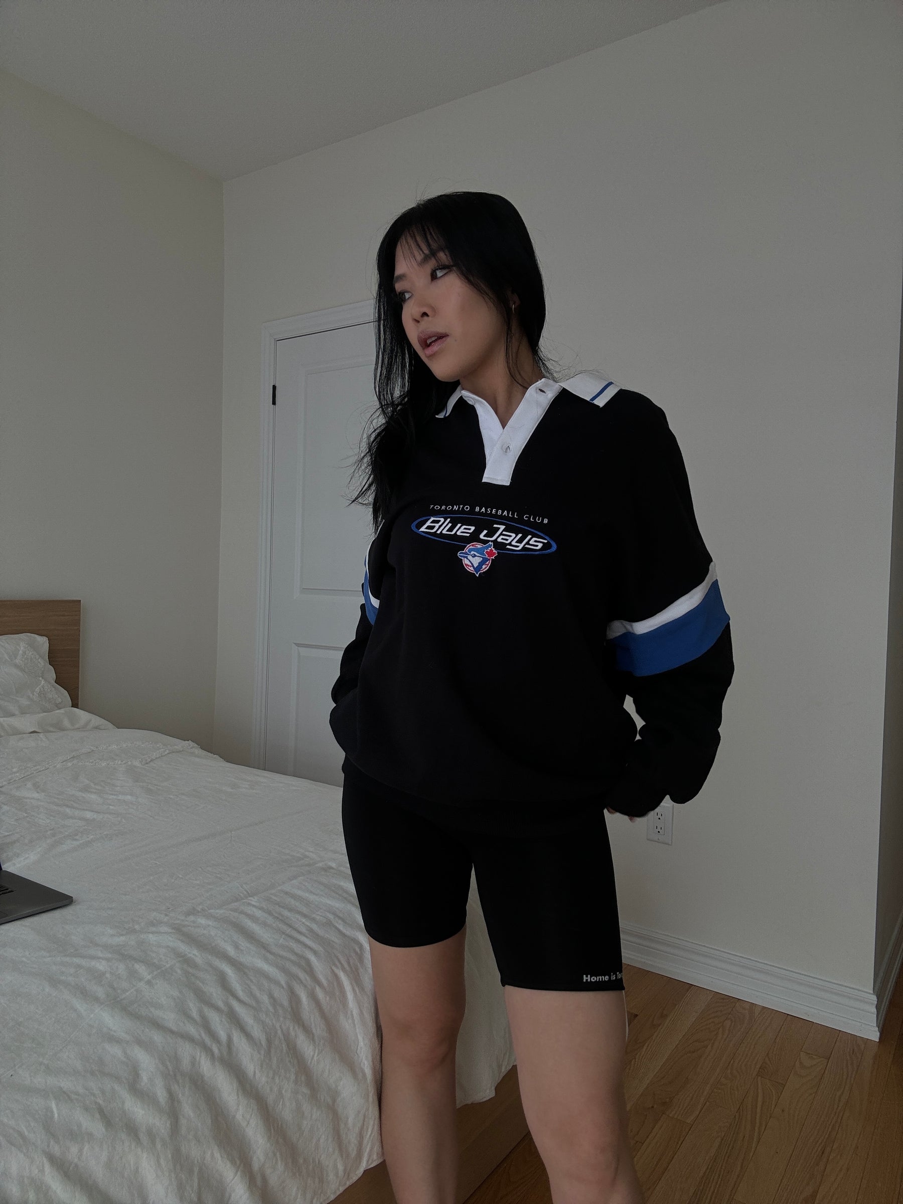 Toronto Blue Jays Oversized Rugby - Black