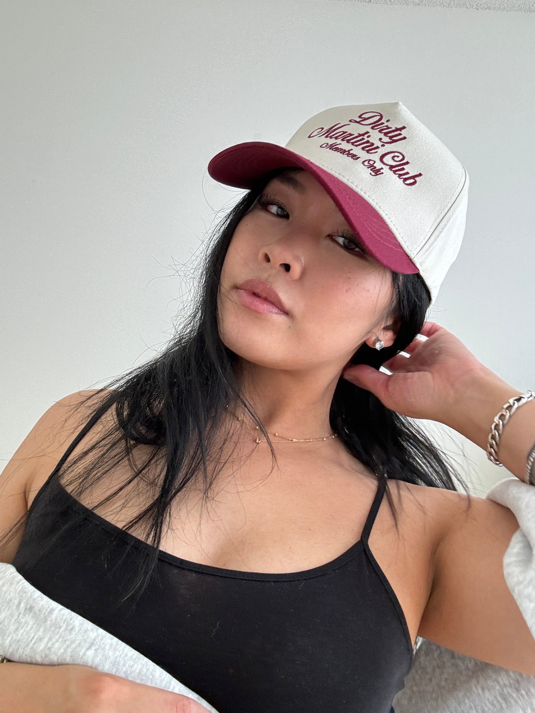 Dirty Martini Club A-Frame Cap - Maroon / Ivory