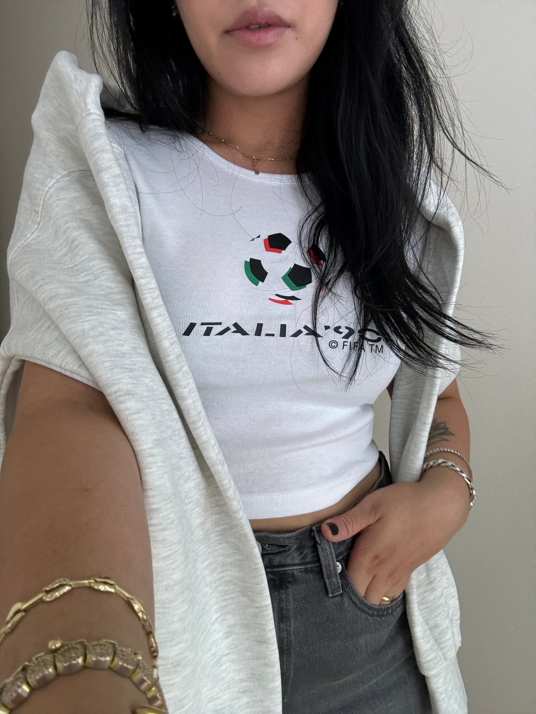 T-shirt pour bébé Coupe du Monde FIFA Italie 1990 - Blanc